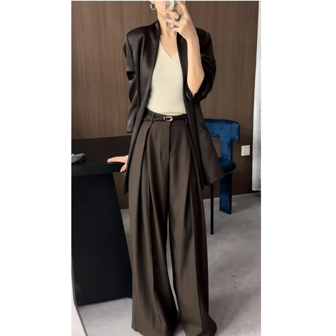 GUIMIN 设计感高腰显瘦宽松垂感直筒裤 16378-1