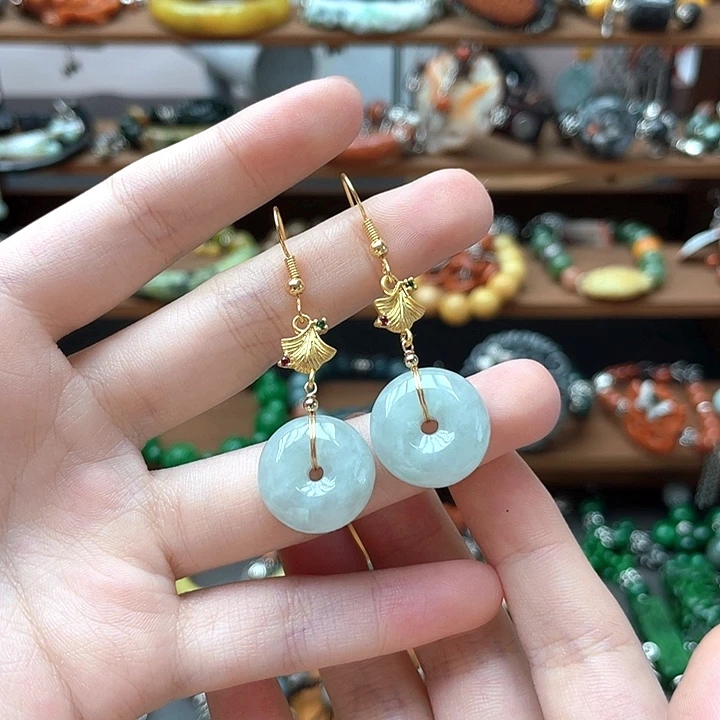 翡翠未镶嵌耳饰饰品