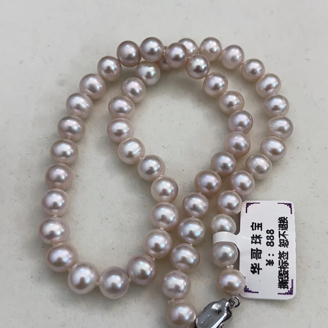 银S925镶嵌淡水珍珠颈饰