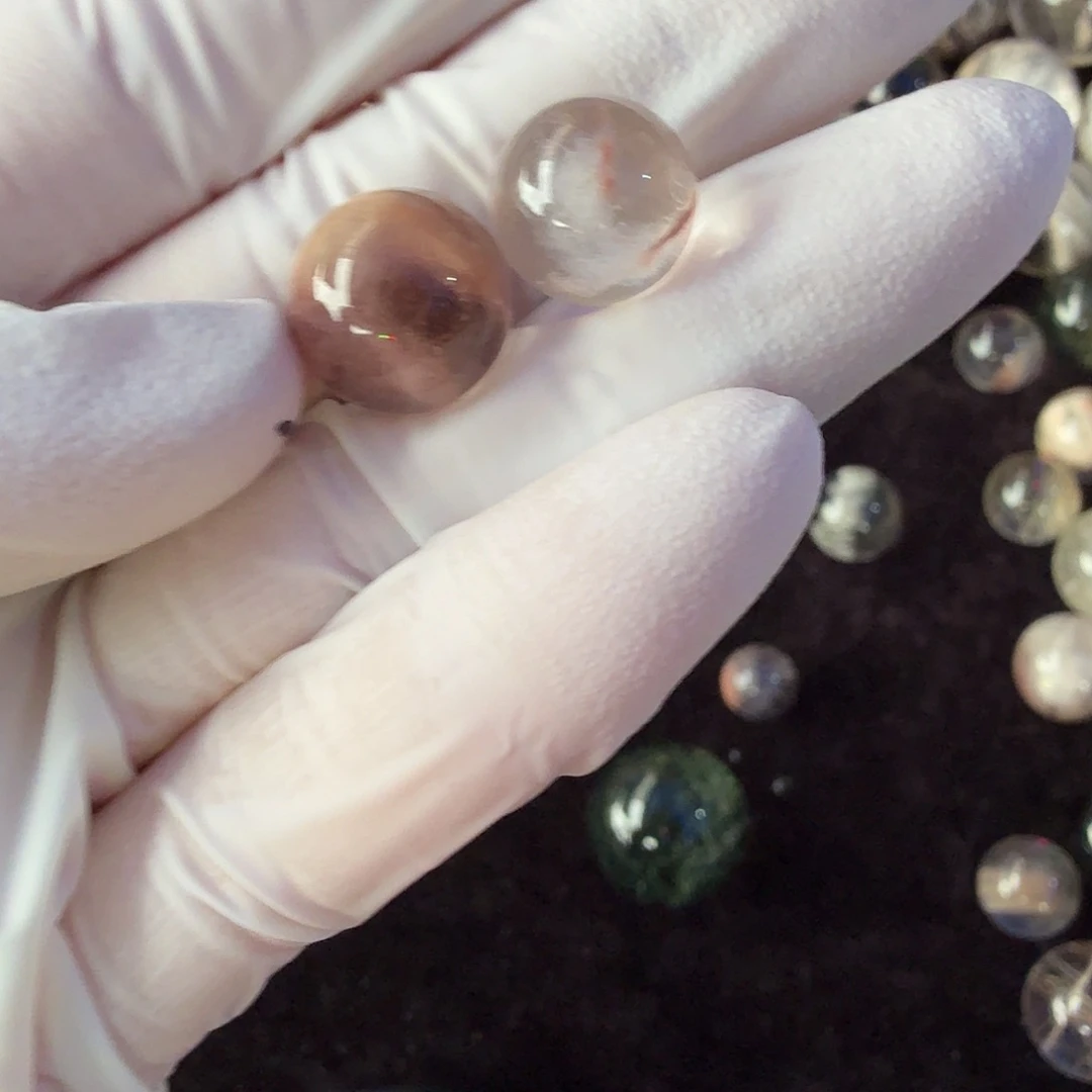 兔毛11/12mm打孔定制不退管未镶嵌水晶?**梨