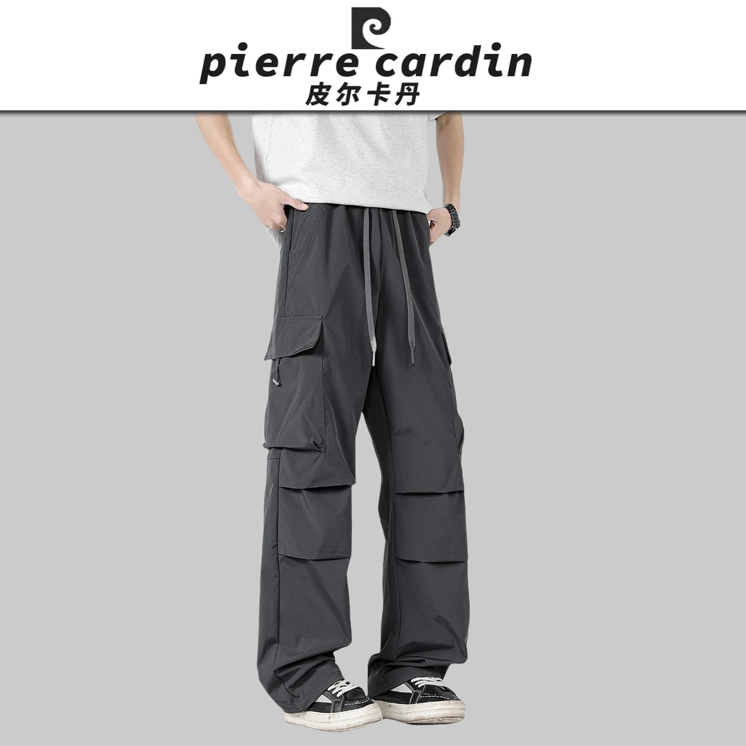 皮尔卡丹【官方】美式复古工装裤男直筒多口袋春季机能风休闲长裤