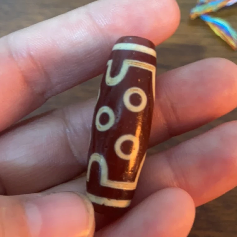 黑白折线七眼玛瑙天珠脖挂男女通用挂饰