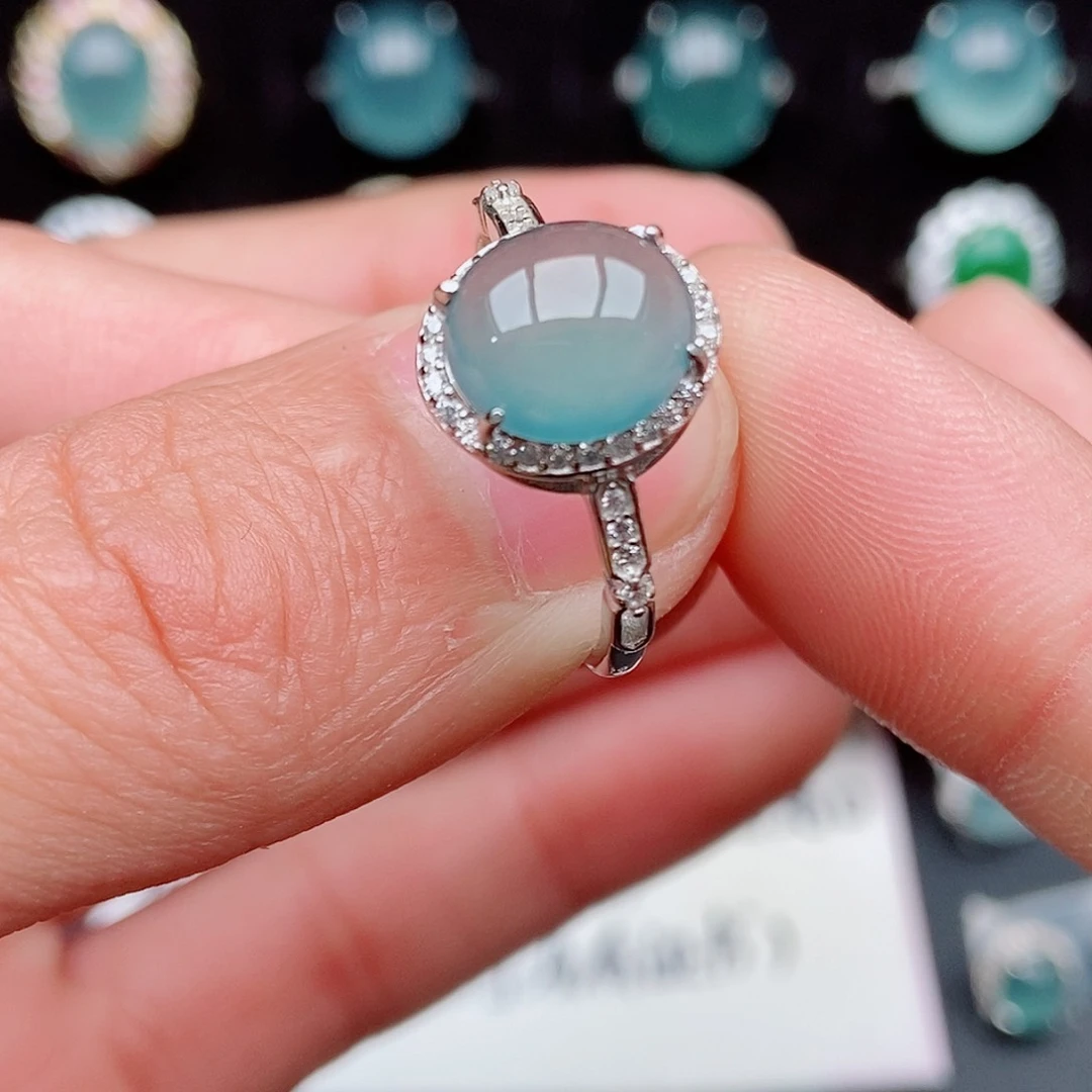 翡翠戒指银S925镶嵌0 712555