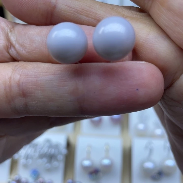 曼***宝耳饰银S925镶嵌淡水珍珠