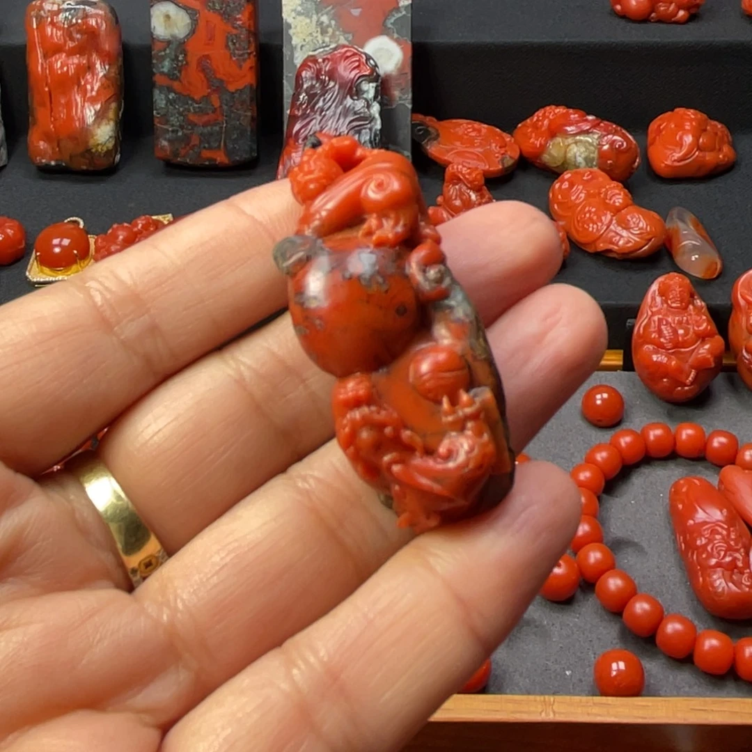 翰***院南红玛瑙未镶嵌颈饰保山南红原矿阿东寨老南红吊坠