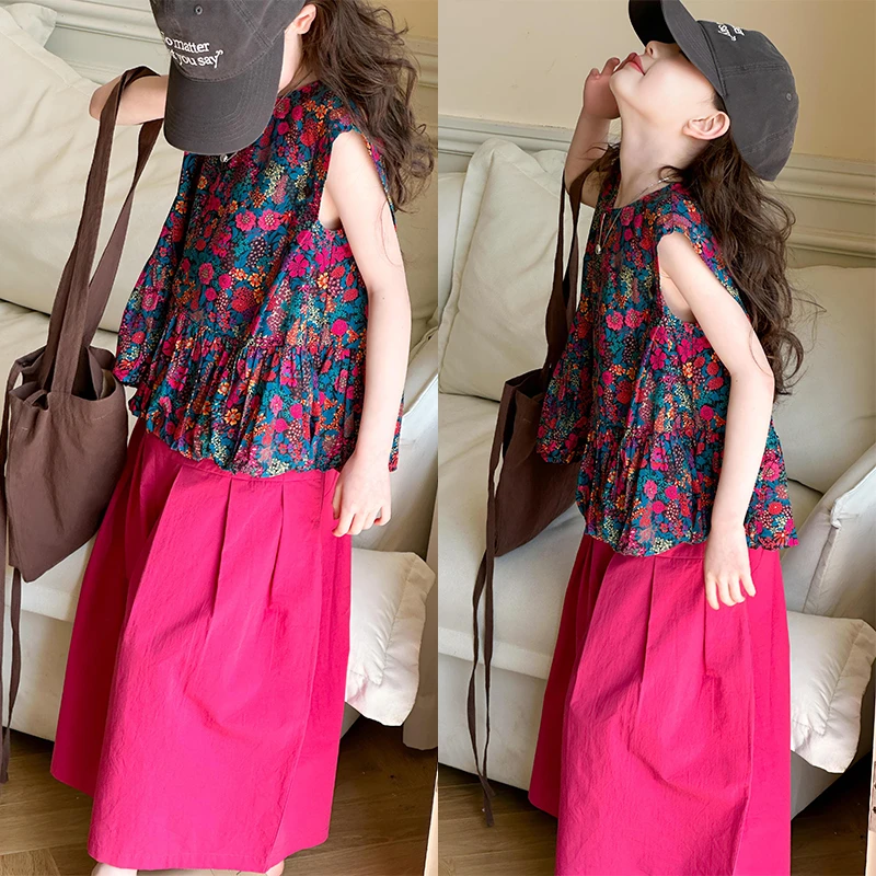 简约潮牌店铺儿童服装2025年新款衣服女童装夏装套装6-12岁高级感