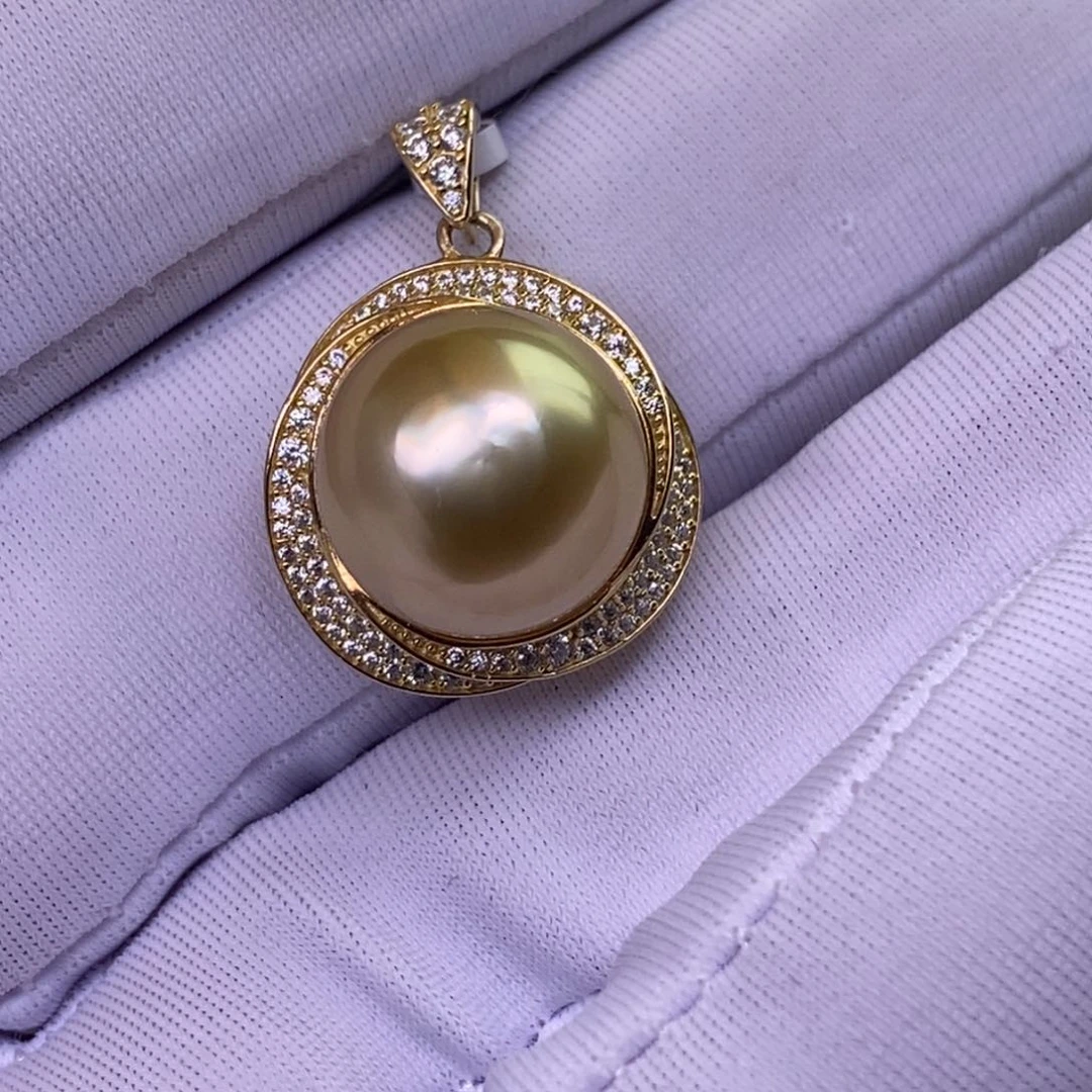 海水珍珠银S925镶嵌颈饰