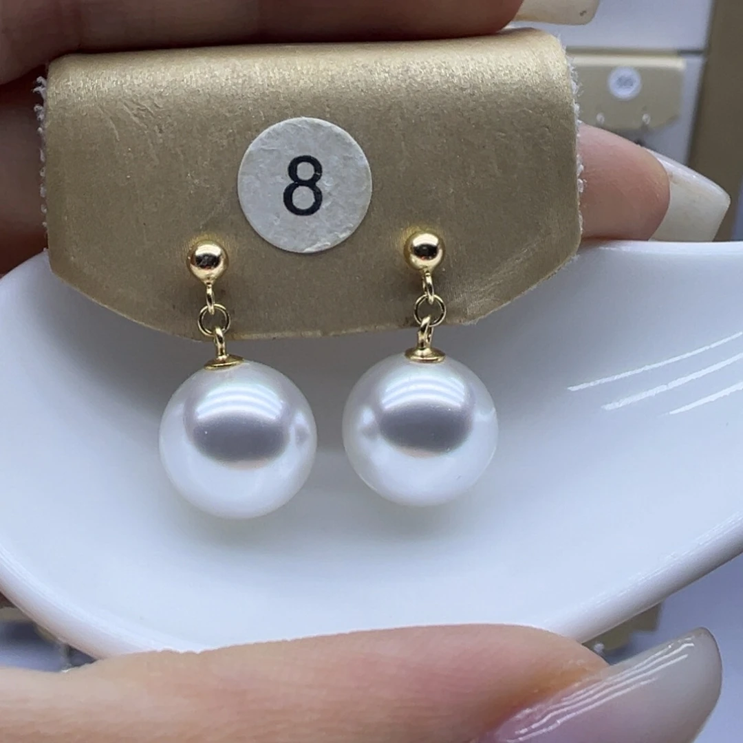 淡水珍珠耳饰银S925镶嵌