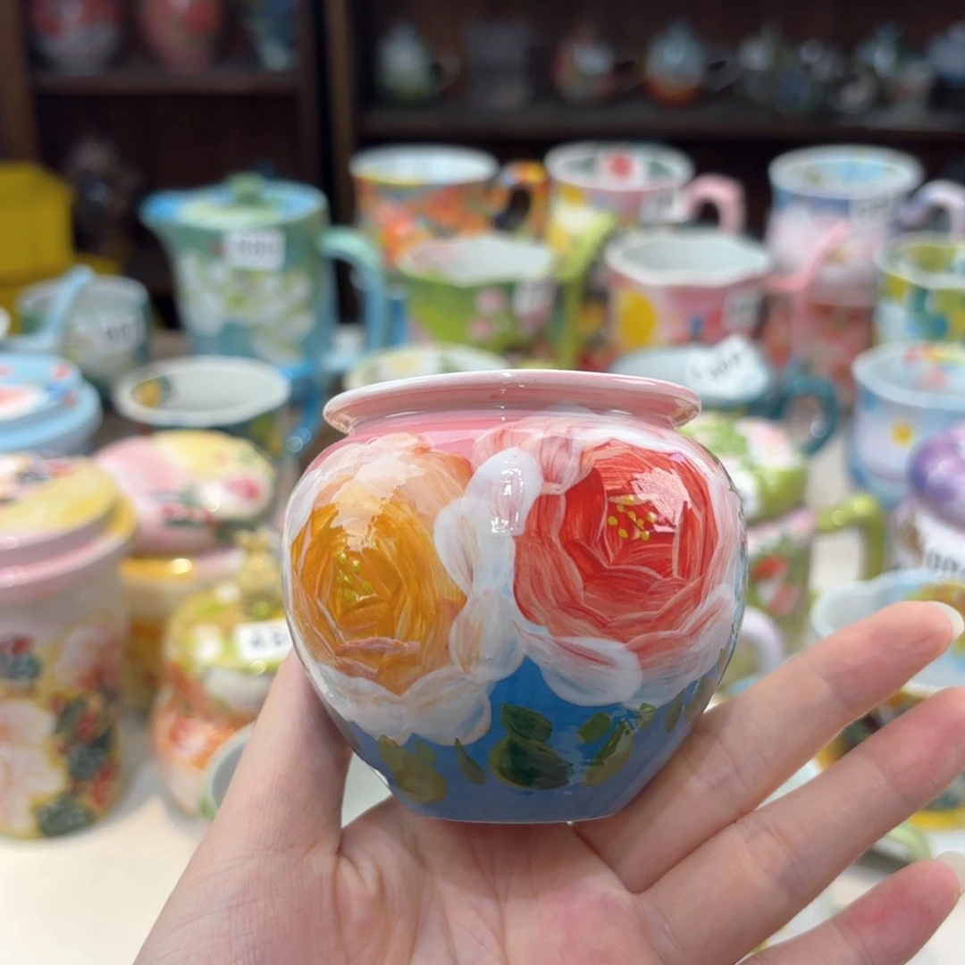 景德镇手绘高温釉下彩陶瓷茶具