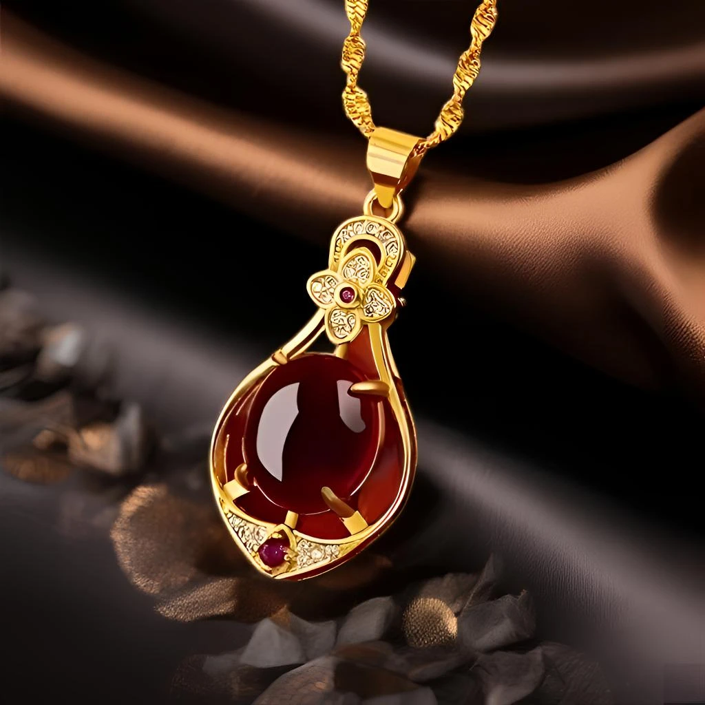 合金吊坠 四叶草水滴形吊坠高端贵气妈妈款心有灵犀百搭饰品