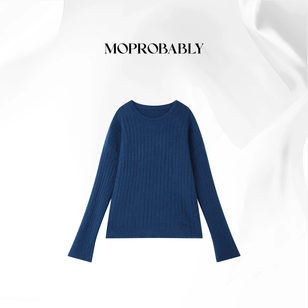 Moprobably贝贝「济州岛」圆领氛围感时尚百搭套头毛衫B5476192