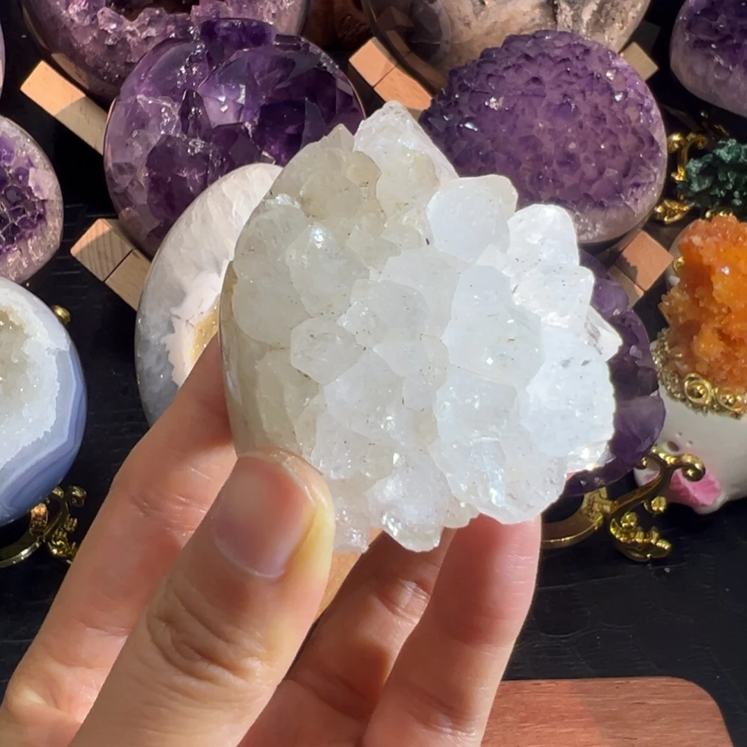 未镶嵌紫晶珠宝半成品39白水晶