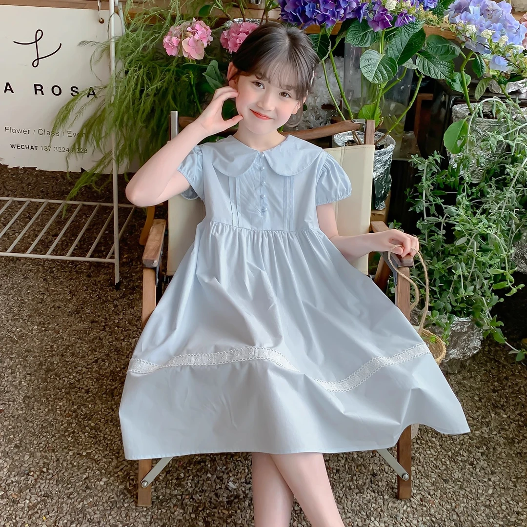 女童连衣裙夏款2025新款洋气童装女孩百褶公主裙儿童夏季裙子薄款