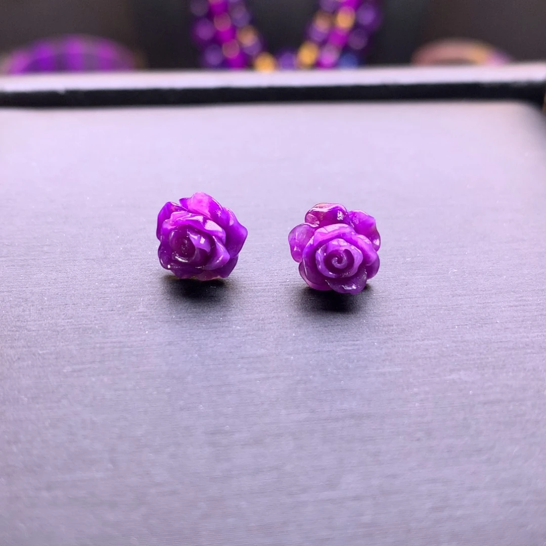 苏纪石（舒俱来）银S925镶嵌耳饰