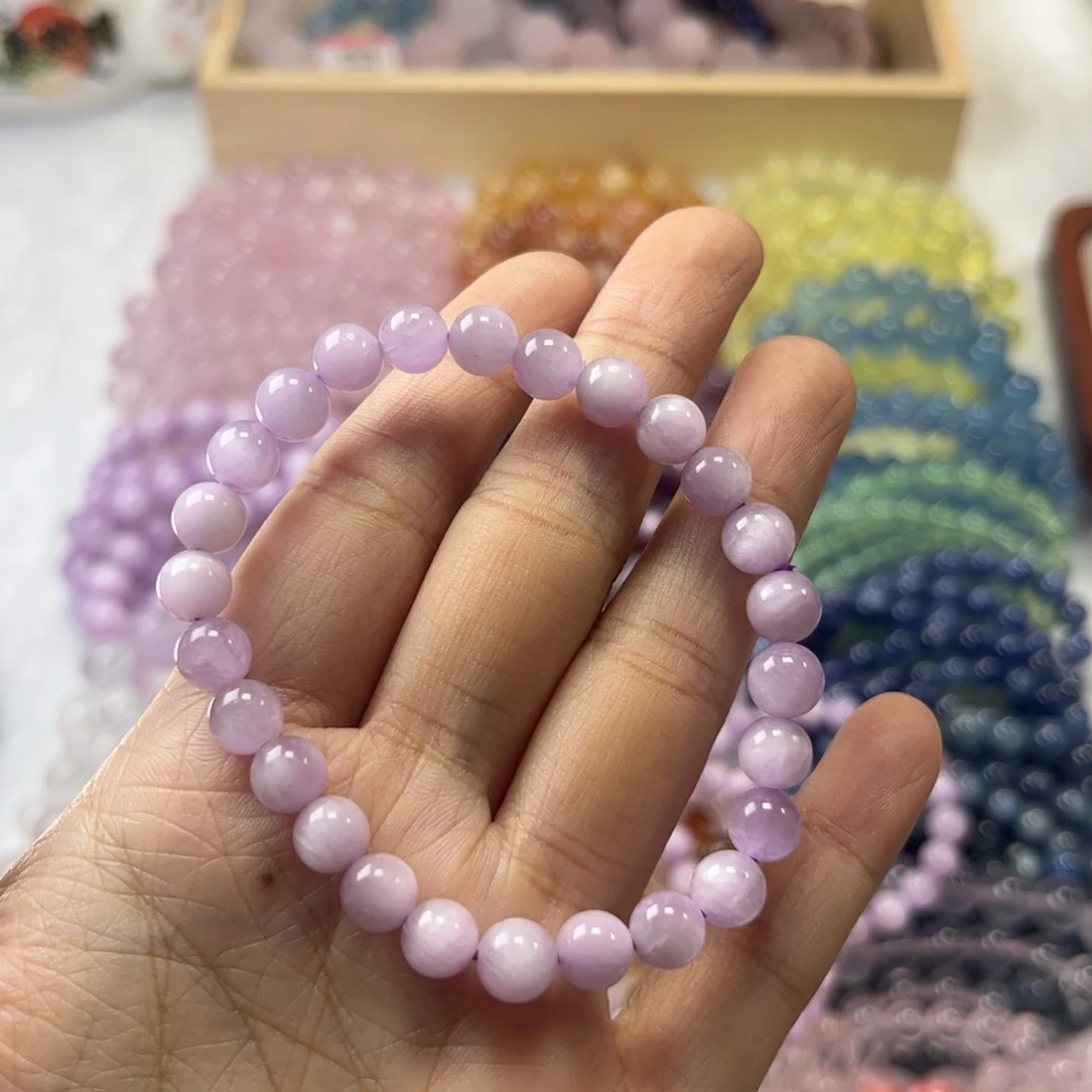 水晶手链未镶嵌K***?6mm+ 紫锂辉