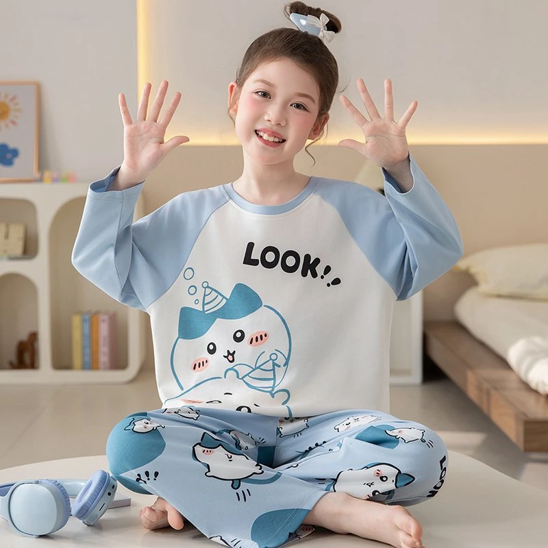 纯棉睡衣2025新款女长袖儿童女童春秋季公主风女孩可爱秋款家居服