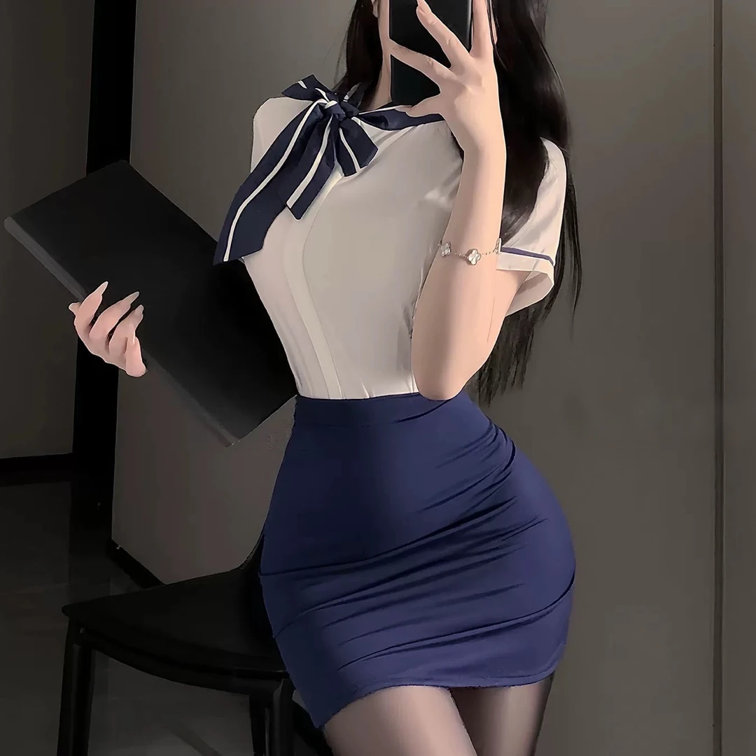 暗夜蜜语【深夜巡航】性感秘书纯欲风辣妹包臀睡裙修身显瘦高级