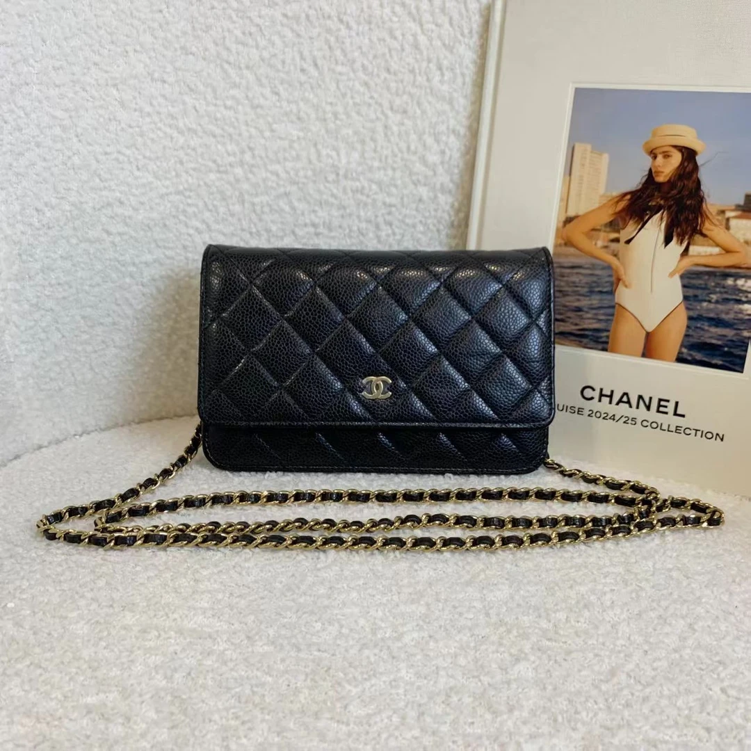 99新 Chanel/香奈儿 壹臻/黑金荔枝牛woc 96032118