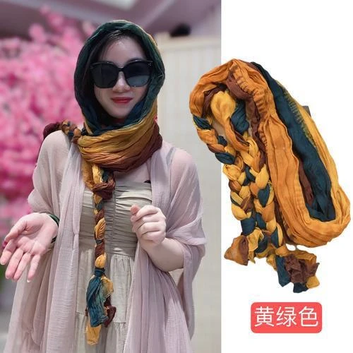 夏季户外防晒拍照多功能压皱发辫时尚百搭围巾包头帽防风女士休闲