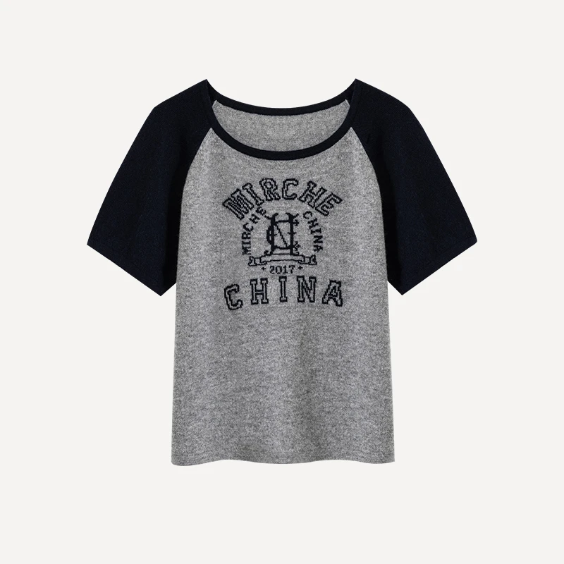 5MDT003（预售）【贵姐NICOL】设计师高端定制圆领短袖针织衫