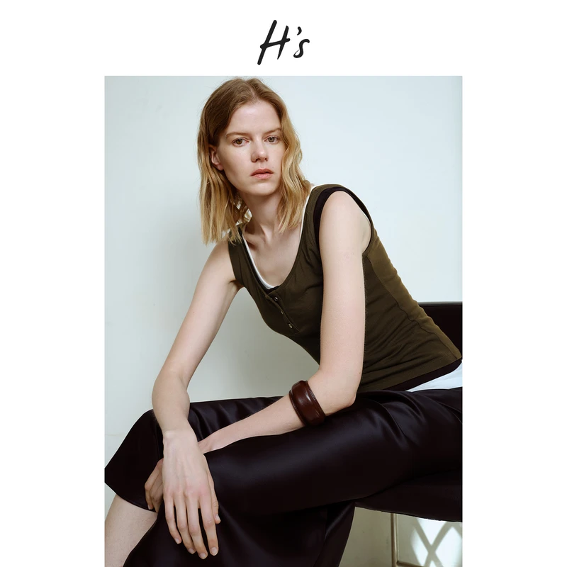 【25SS新品】HS羊毛背心吊带女25夏新款层次感亲肤可机洗薄款上衣