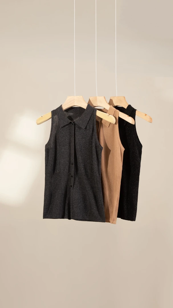 2025无袖女款爆款2025新款时尚休闲百搭静奢风独特漂亮小衫女装