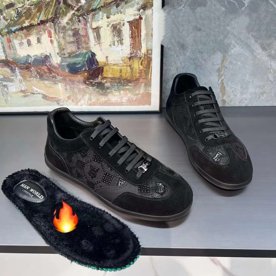 广州高端2025新款时尚潮流加绒保暖舒适百搭休闲秋冬潮流男板鞋
