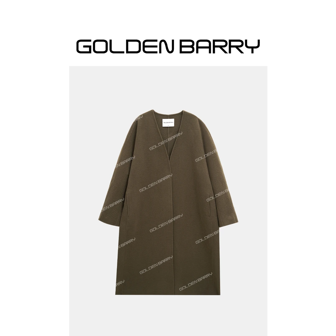 GOLDENBARRY|142095赫本风V领大衣