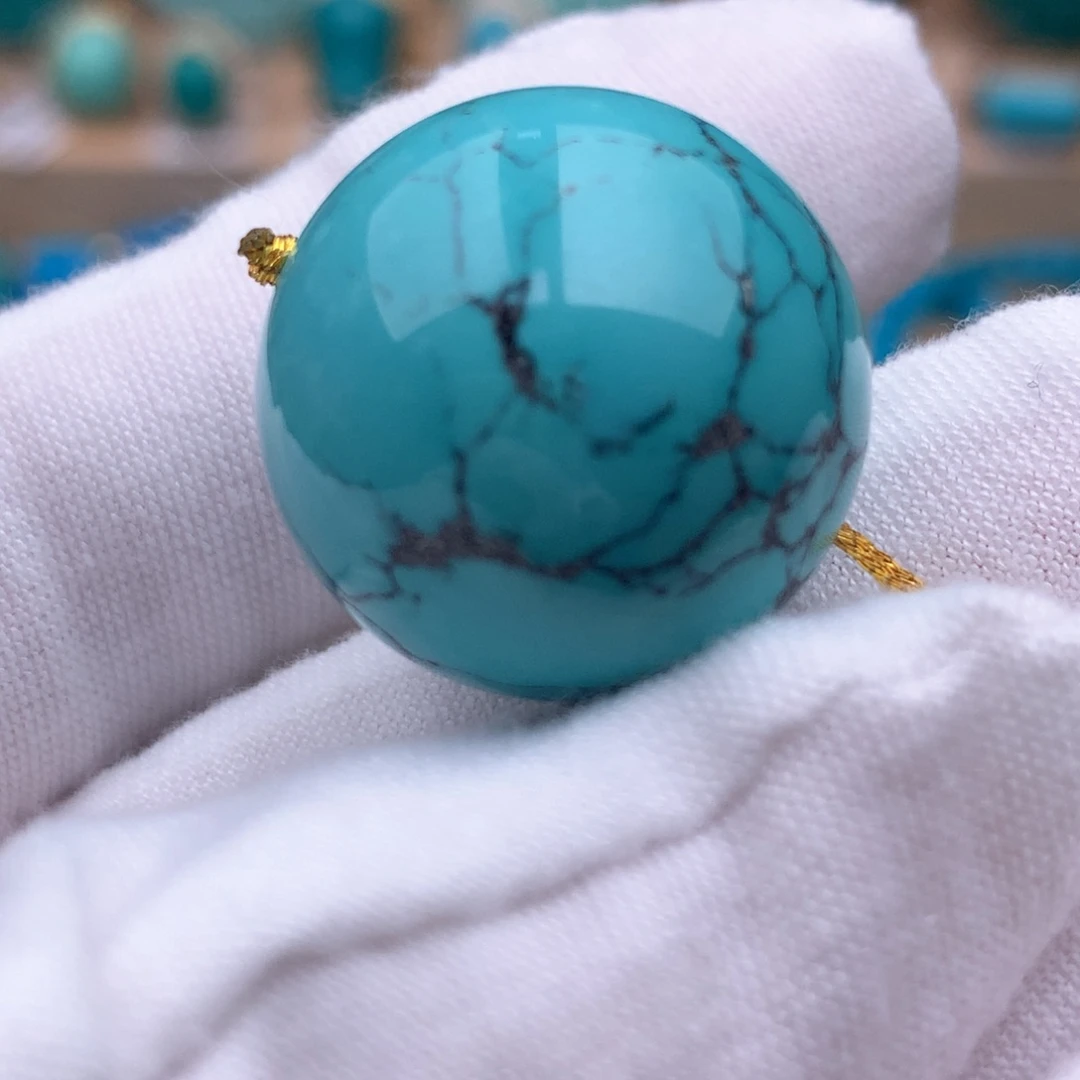 未镶嵌绿松石珠宝奇石21.5mm