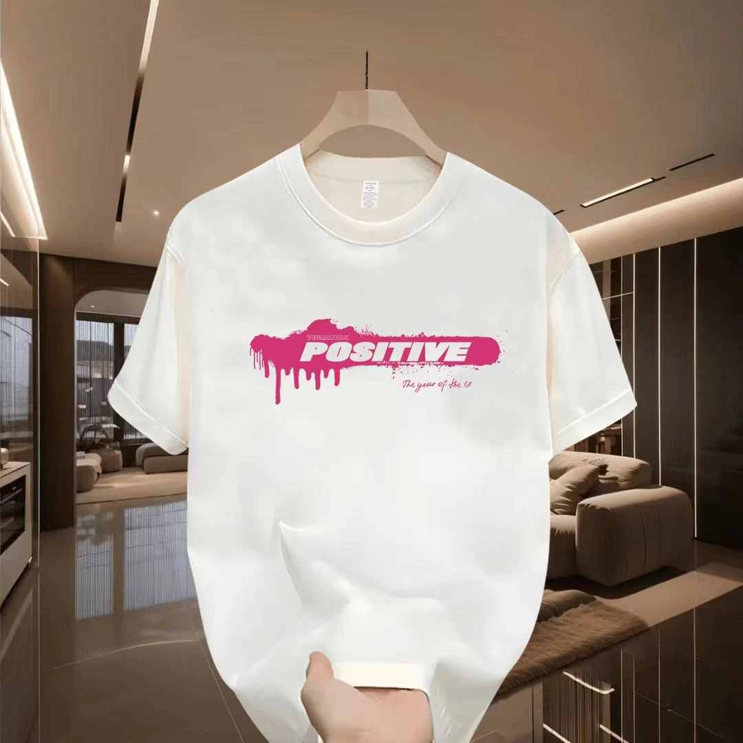 雅鹿夏季男士纯棉短袖t恤男女同款圆领潮流韩版宽松百搭印花半袖