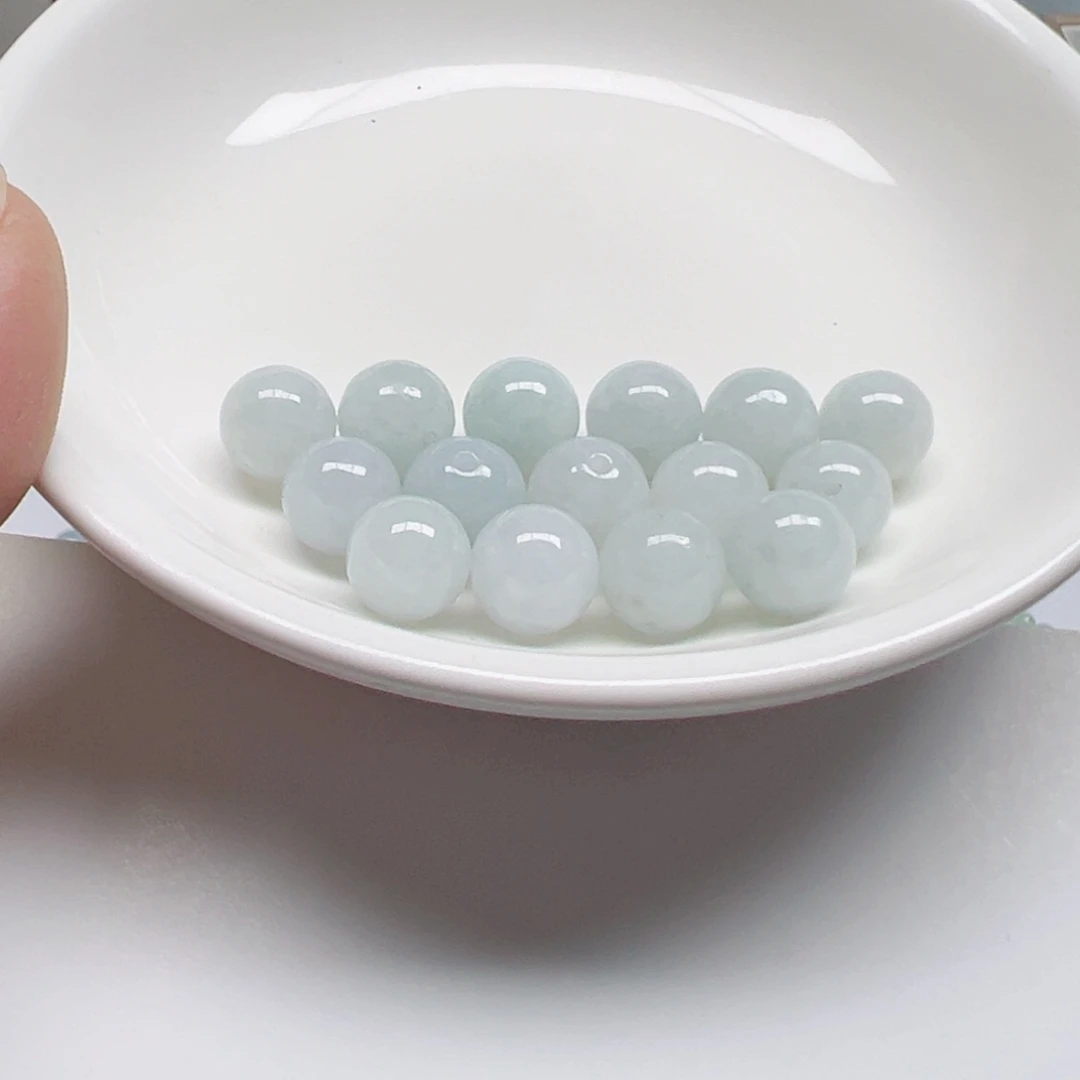 散珠翡翠彤*美纯天然缅甸翡翠A货卡9.3，15颗