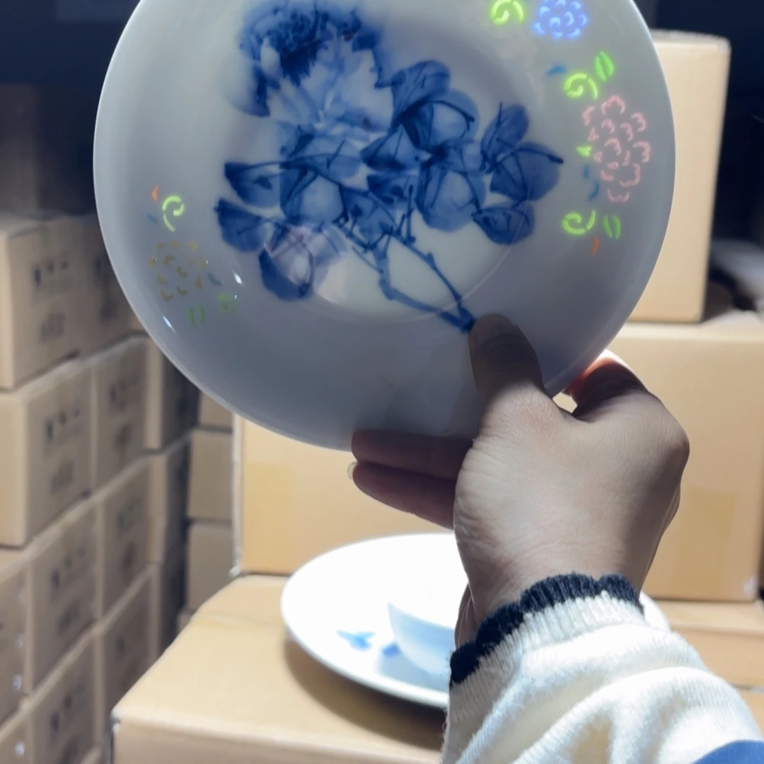 玉瓷景德镇陶瓷两只微瑕