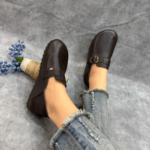 百搭单鞋时尚舒适豆豆鞋复古套筒休闲鞋防滑平底春季薄款