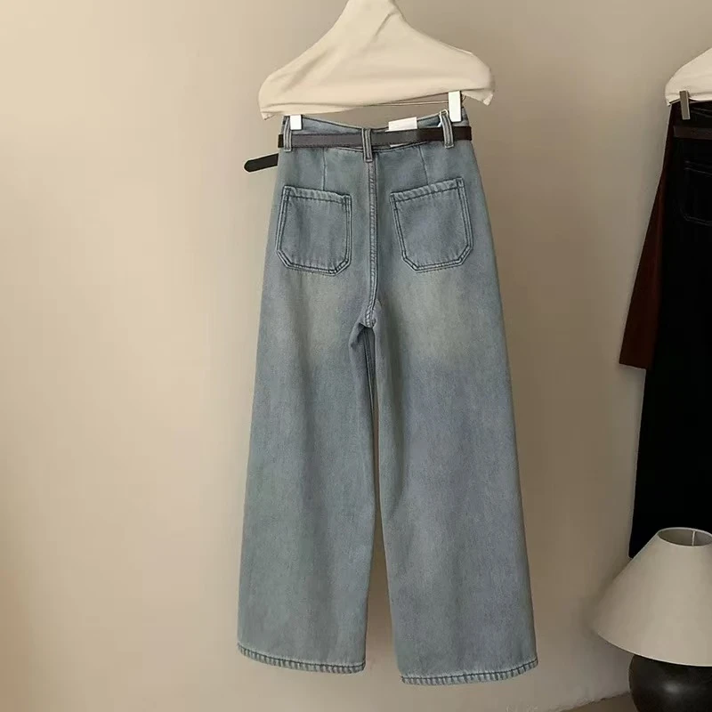 【困】黑色直筒牛仔裤女秋冬新款爆款小个子显瘦秋装烟管裤子