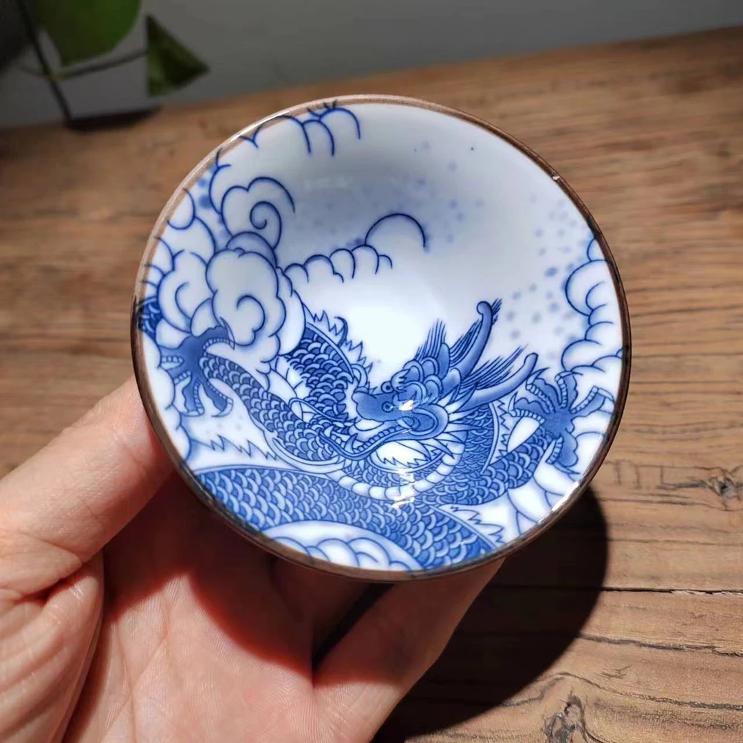 腾龙斗笠杯 禅定杯茶杯高档网红主人杯陶瓷