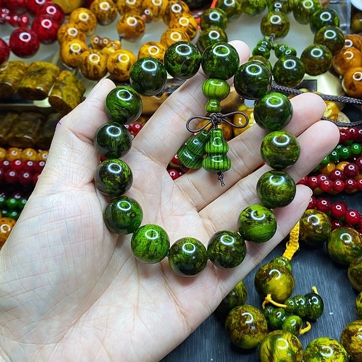 松木琥珀木文玩手串