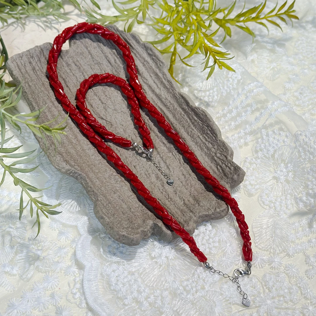 天然沙丁麻花项链套链-118003