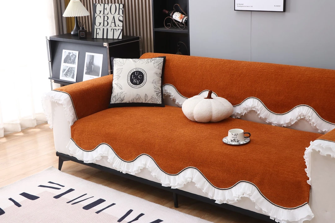 法式雪尼尔异形沙发垫四季通用防滑直排沙发坐垫子