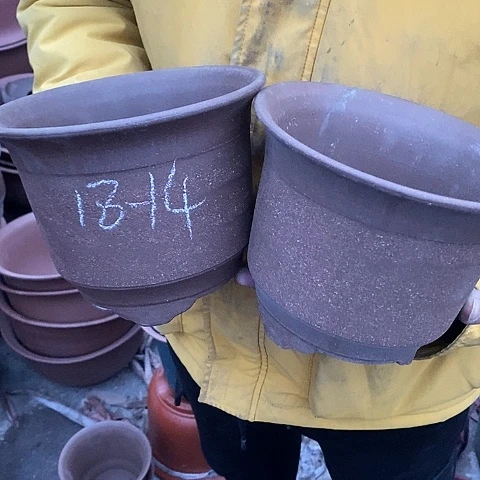 紫砂中国宜兴紫砂花盆，