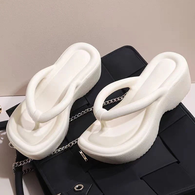 夏季赵露思同款人字拖厚底增高EVA居家沙滩外穿凉鞋坡跟拖鞋防滑