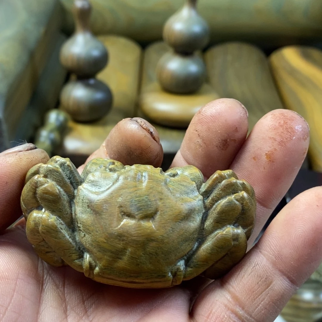 陶瓷绿檀木制工艺品20