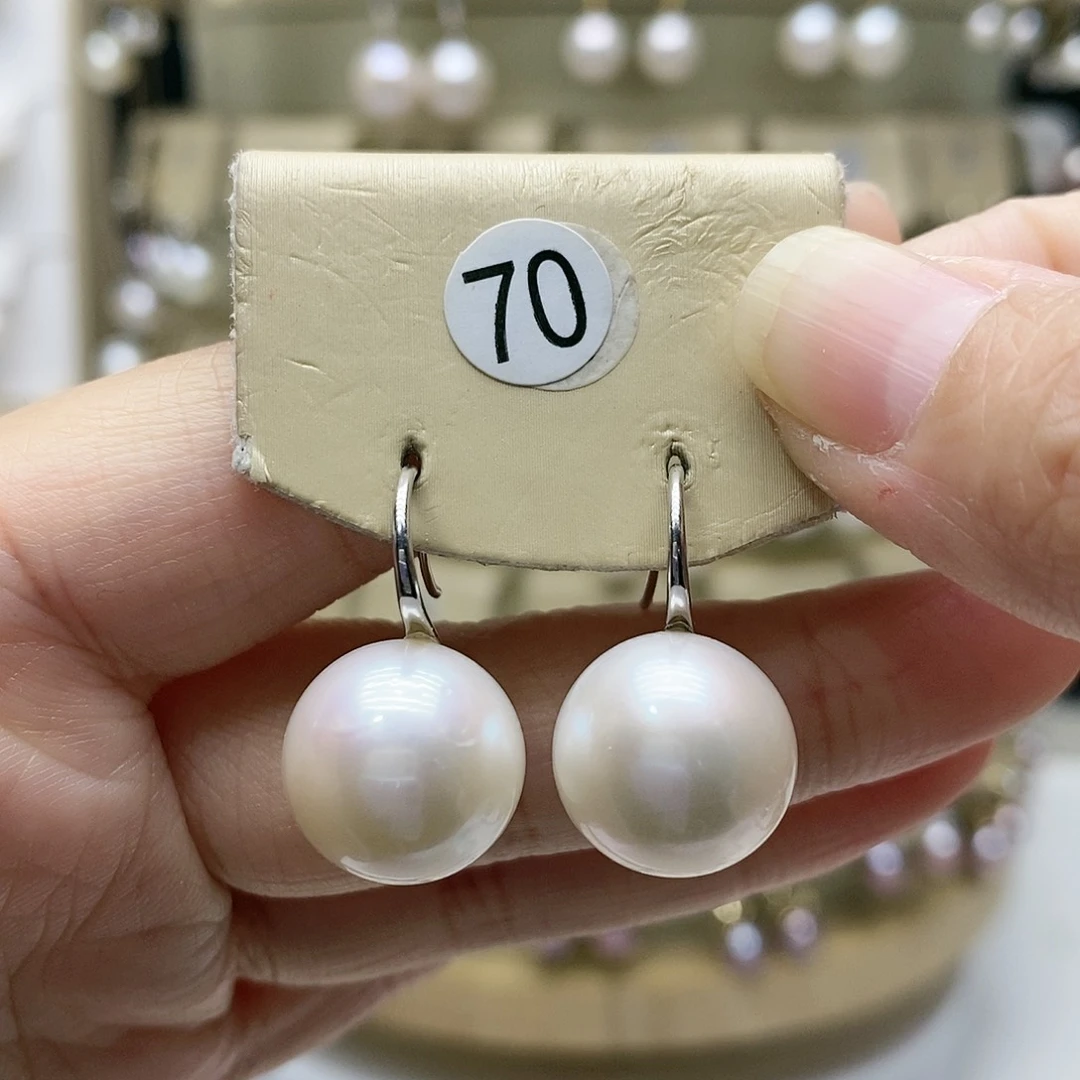 淡水珍珠耳饰银S925镶嵌
