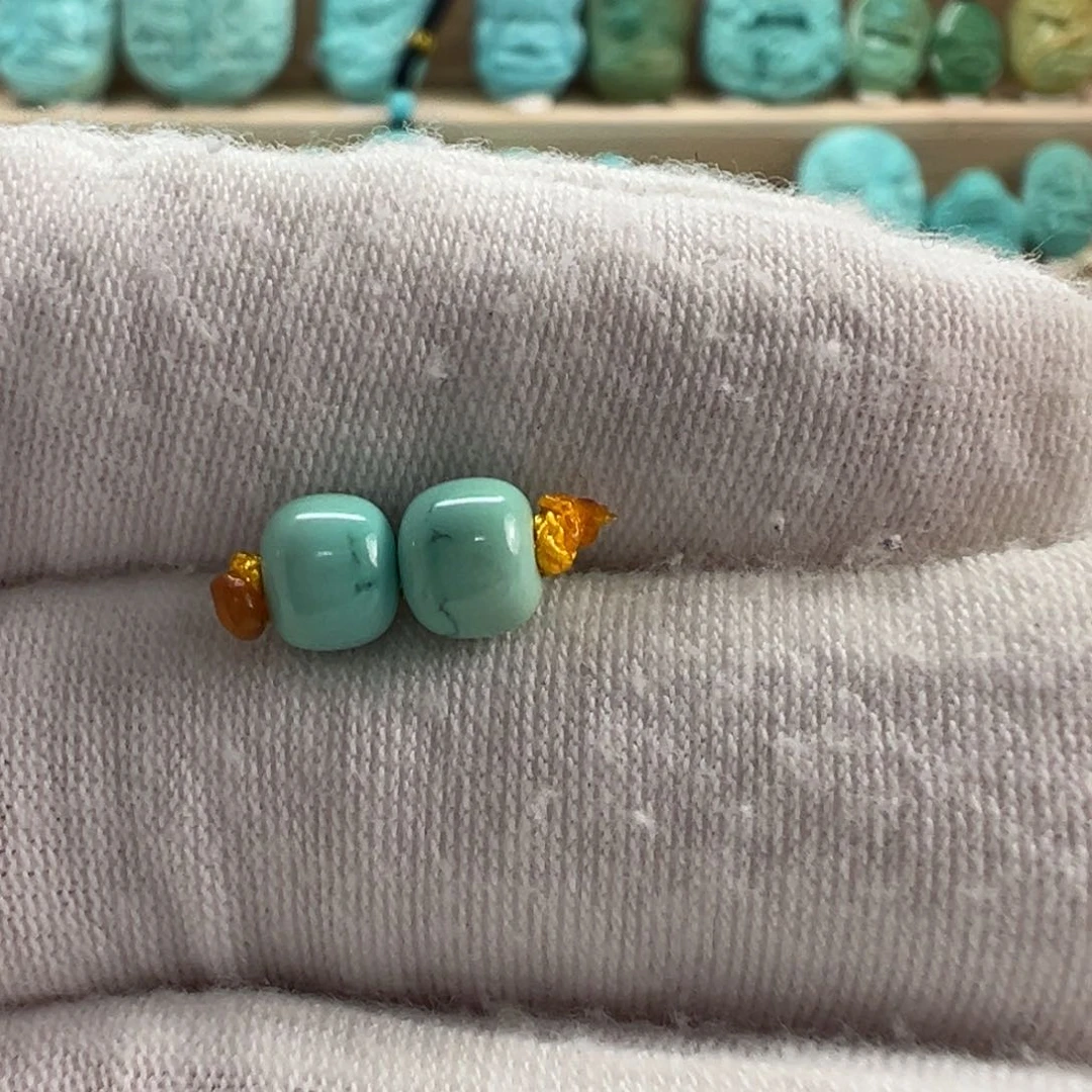 未镶嵌绿松石老型对珠5.8mm