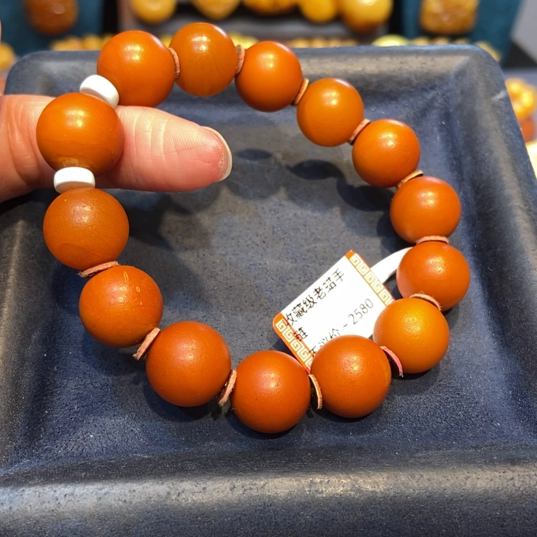 琥珀未镶嵌手链蜜蜡