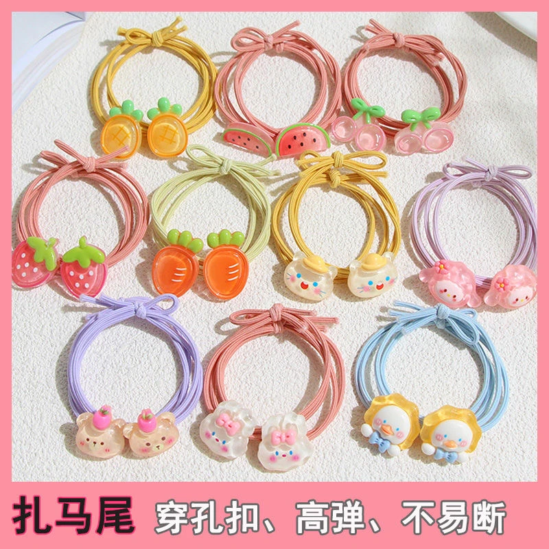 儿童女童头饰发绳发圈不伤发宝宝卡通风高弹力小女孩发饰可爱皮筋