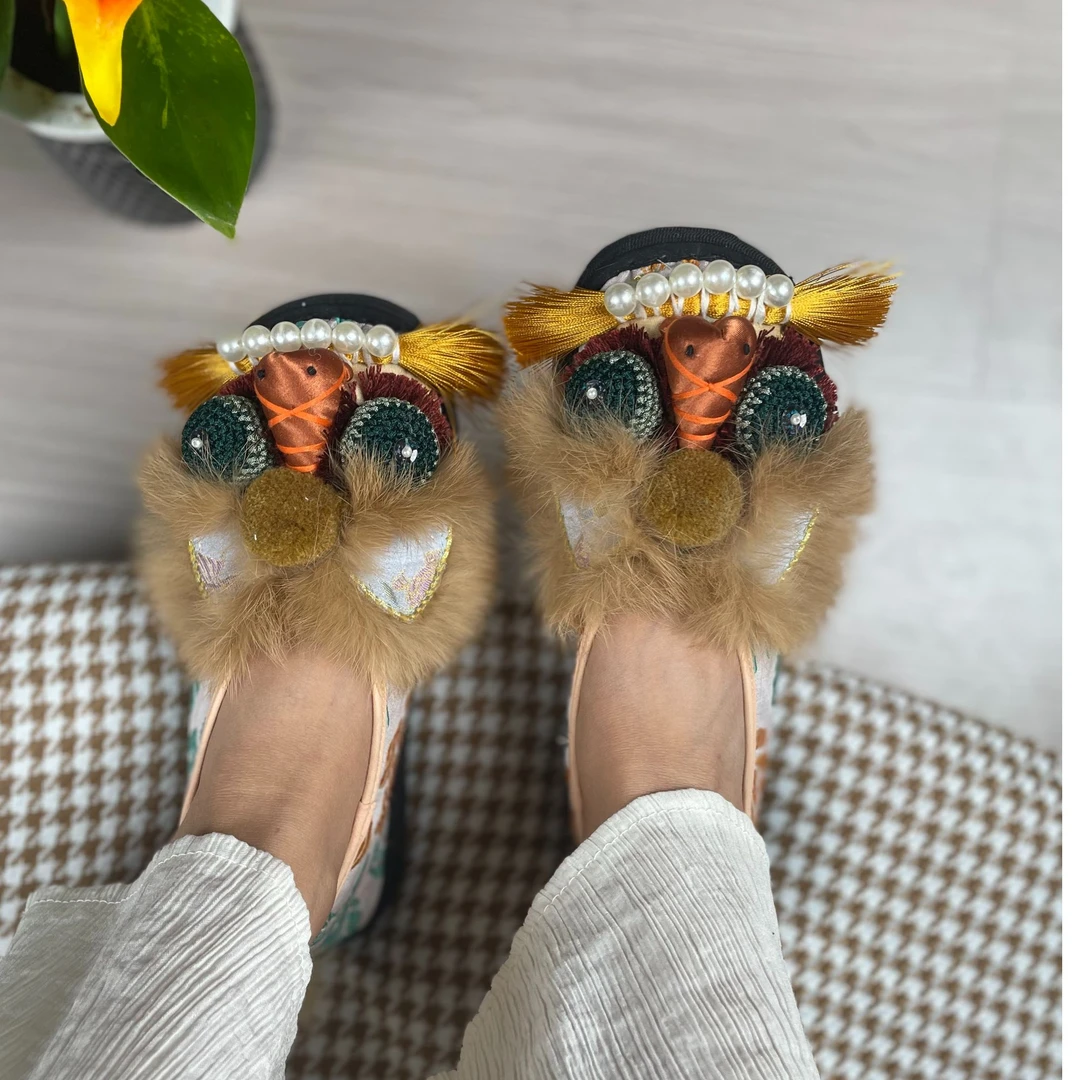 纳禧丹桂纯手工轻奢千层底布鞋女单虎头鞋民族风舒适外穿小众百搭