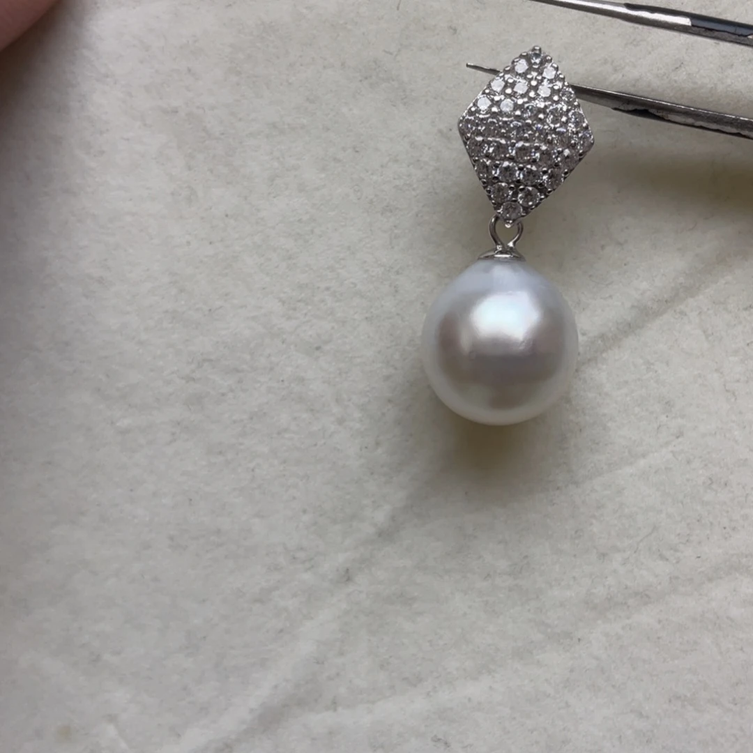 吊坠(不含链)海水珍珠银S925镶嵌