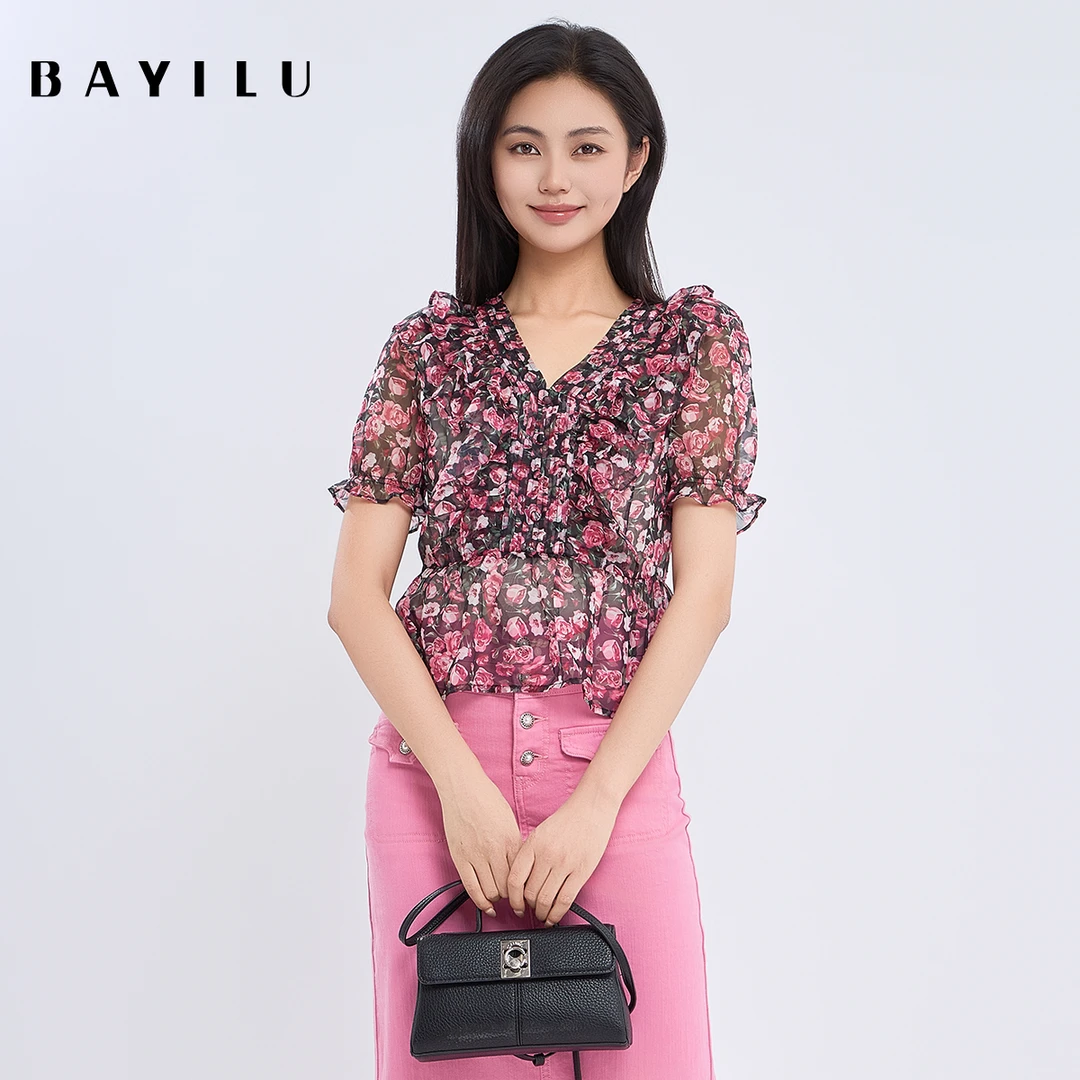 【尚雅】芭依璐2025夏季新款衬衫上衣90C0629