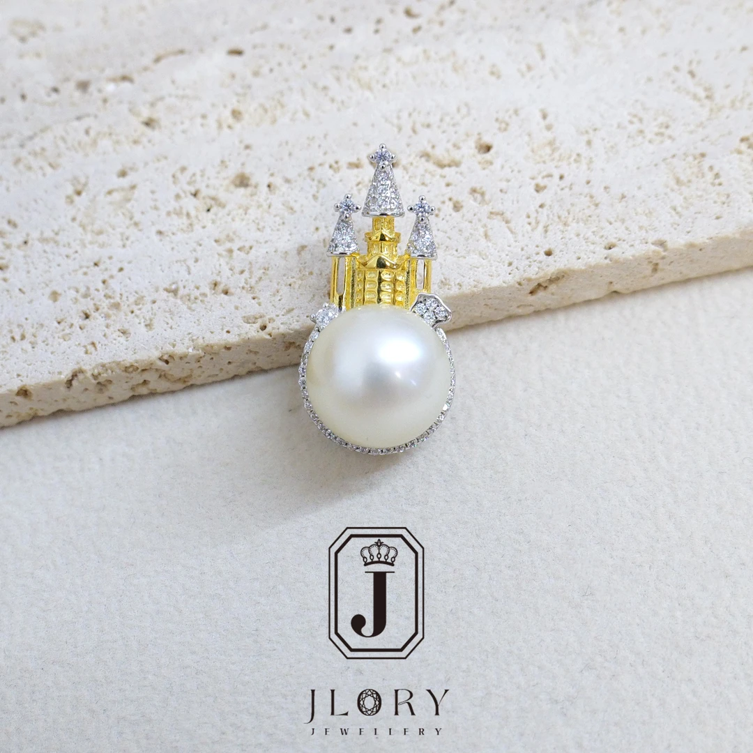 S925 12-13mm 海水澳白城堡万能扣吊坠 713