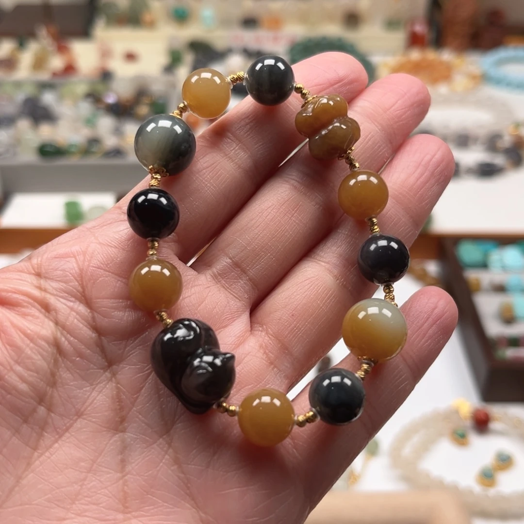 和田玉未镶嵌手链单圈手串